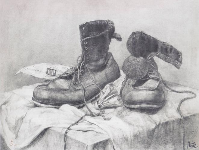 商亮《静物素描》44x58铅笔 1998 瞿欣健指导