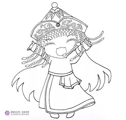 女生人物儿童画简笔画