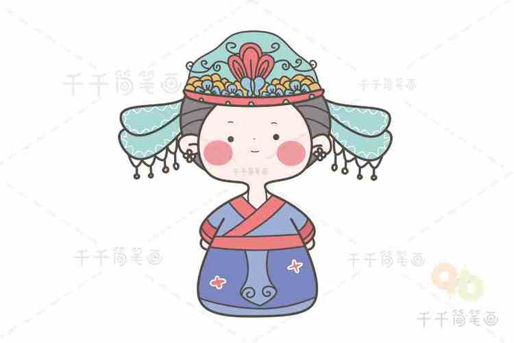 q版宋朝女子古风人物古风人物简笔画
