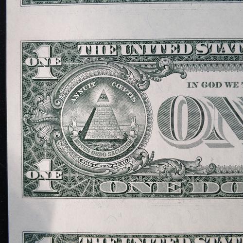 道乐堂藏品——1美元4连体钞一套,确保真品! 【藏