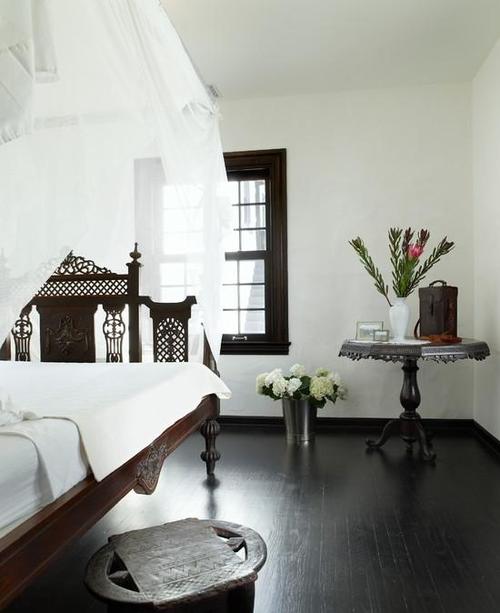 卧室黑色地板效果图