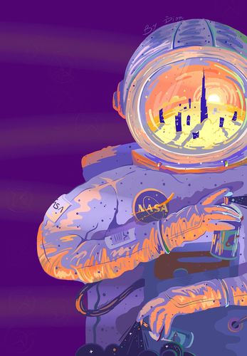 宇航员|插画|商业插画|dioooon - 临摹作品 - 站酷 (zcool)