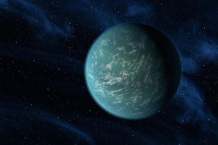 开普勒-22b,这是一颗运行在一颗类太阳恒星周遭宜居带中的系外行星