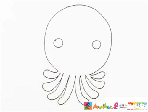 小章鱼简笔画步骤教程