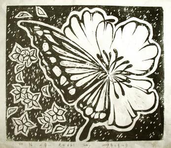 急求花卉,竹子黑白木刻版画图案.