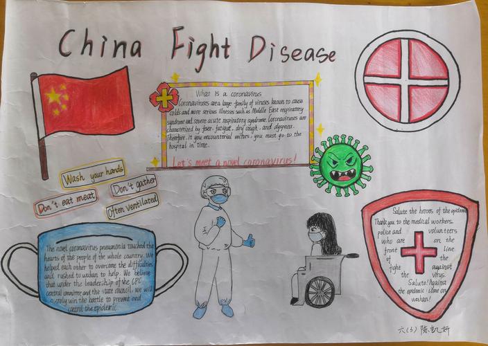 fighting together——北苑小学举办抗击疫情英语手抄报比赛