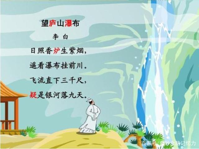 记忆力训练:古诗望庐山瀑布——我爱家教