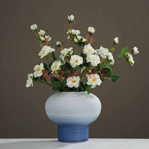 天喜瓷缘轻奢花瓶摆件餐桌干花茶几新中式陶瓷花艺仿真花客厅装饰桌面