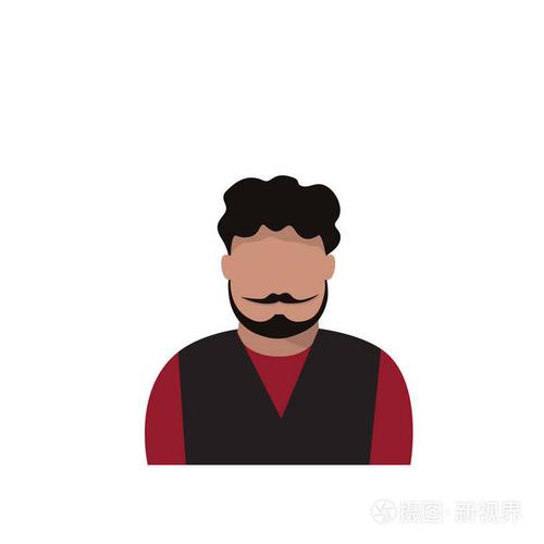 阿拉伯配置文件图标男性头像人, 穆斯林卡通肖像的家伙