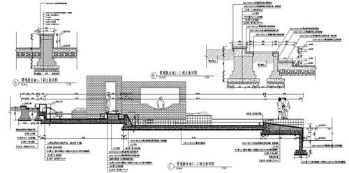 景观跌水池做法节点详图设计