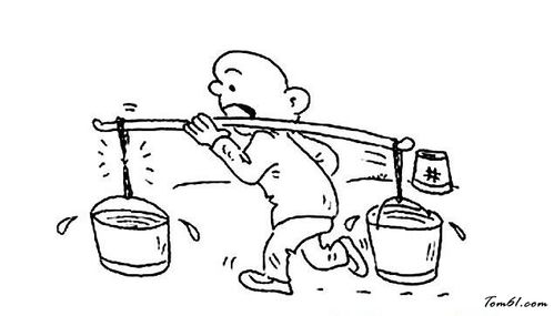 挑水图片_简笔画图片_少儿图库_儿童资源网