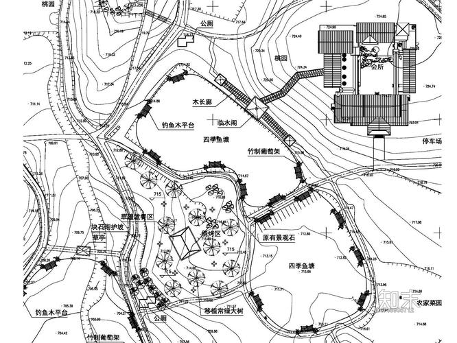 农家乐地形图景观设计图施工图下载
