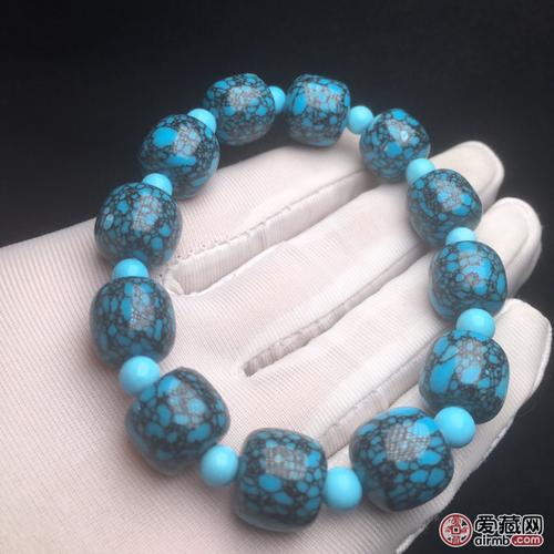 绿松石伴生矿78品名绿松石精品老型珠手串78