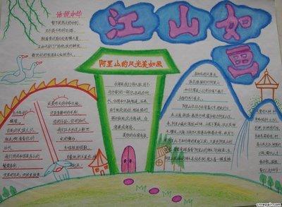 有关壮丽的河山手抄报 美丽的手抄报