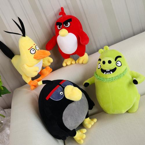 愤怒的小鸟公仔大电影同款可爱小鸡毛绒玩具布