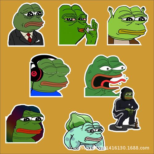 悲伤蛙sad pepe the frog 小套装 个性外贸防水汽车涂鸦贴 防水