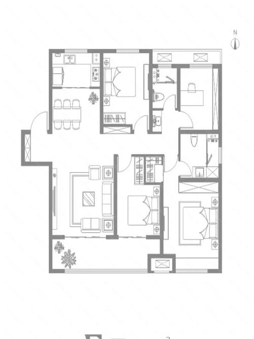 三室两厅两卫118㎡