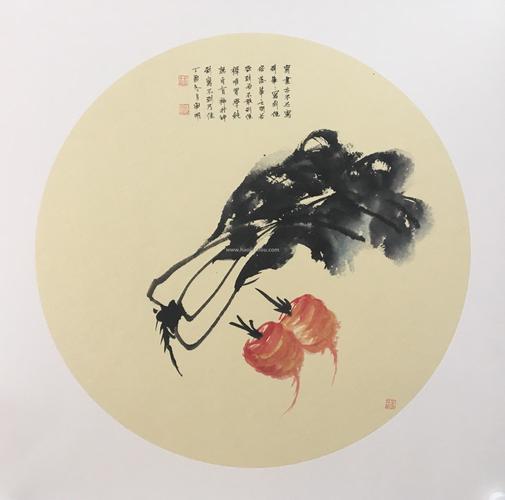 王海明《国画作品》尺寸:50*50(hw)