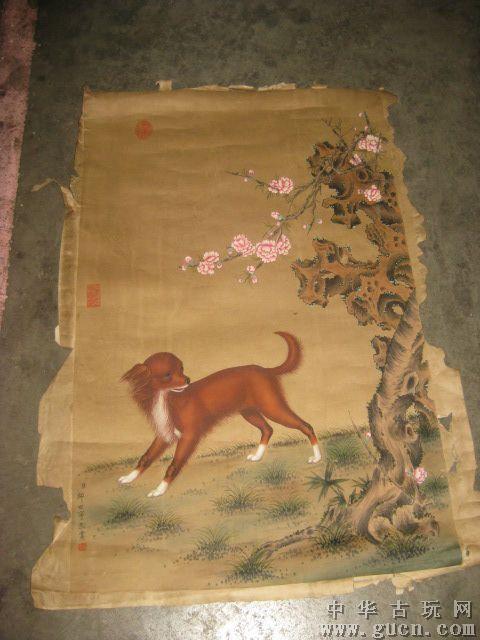 字画郎世宁十犬图