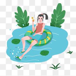 游泳小女孩