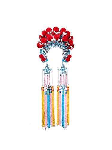 七星戏曲头饰武旦绒球凤冠京剧刀马旦戏剧用品古典舞