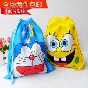 哆啦a梦kitty卡通束口袋购物福袋 卫生棉收纳袋 包中包分类整理袋