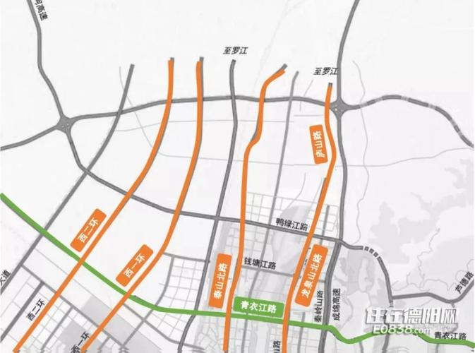 向东与龙泉山旅游公路交会; 青衣江路向西与西一环,西二环,成德大道