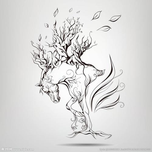 简笔画马简笔画图片大全大图-在线图片欣赏 简笔画 手绘 线稿