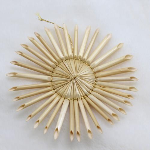 11cm草编麦秆编织工艺品纯手工圣诞礼品圣诞树装饰