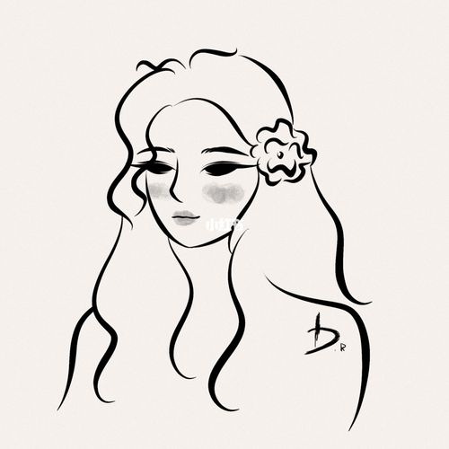 73简约插画|简笔头像|黑白头像|线条头像 73_头像