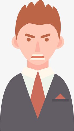 愤怒的男人表情矢量图