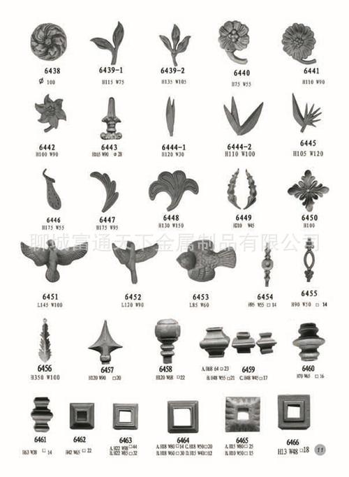 铸钢花件铁艺配件花阳台护栏配件别墅楼梯花配件对花6113