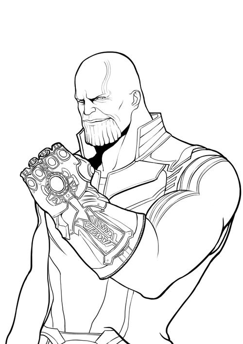 放个灭霸线稿,画的我手疼