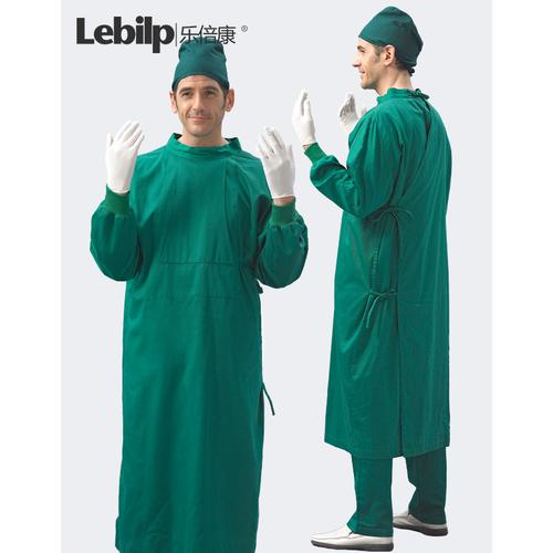 乐倍康手术室工作服男女纯棉长袖手术衣医生隔离衣口腔全包手术袍
