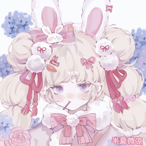 卡哇伊粉色动物小兔子女孩系列头像_兔子_头像_素材