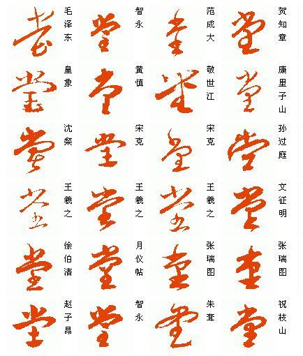 草书 堂字怎么写