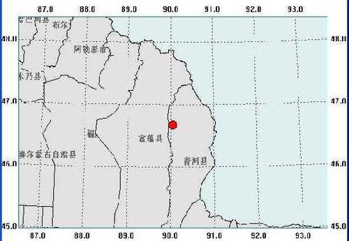新疆阿勒泰青河县发生5.2级地震