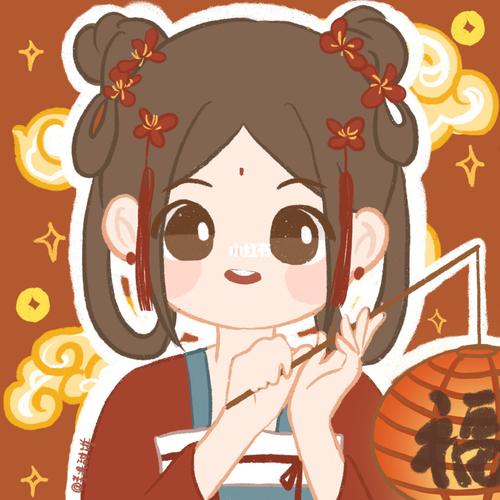 卡通q版头像新年漫画头像喜庆过年情侣头像_头像_新年