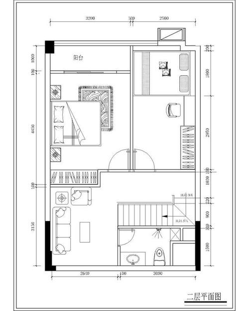 2米的小公寓室内装修设计-平面图