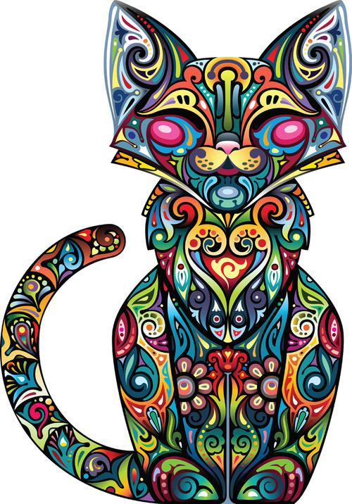 精美花纹可爱猫