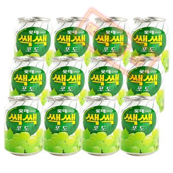 五折起韩国lotte乐天葡萄汁罐装整箱网红进口果汁碳酸饮料汽水饮品九