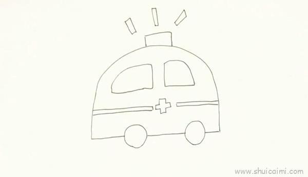 救护车儿童画怎么画救护车简笔画好看