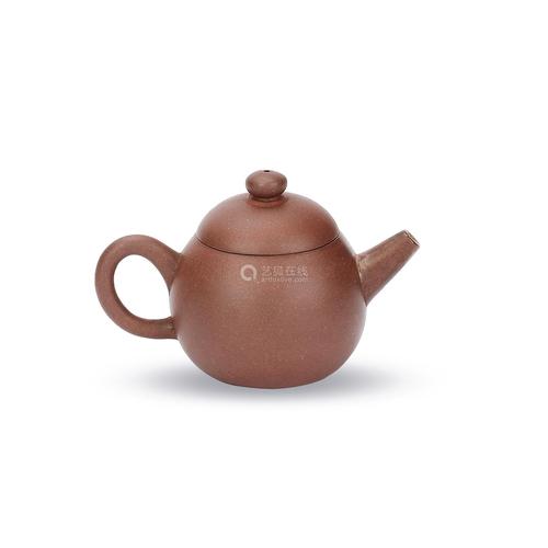 清 万丰顺记 具轮珠紫砂茶壶