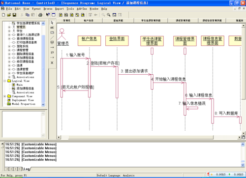2,学生选课管理顺序图