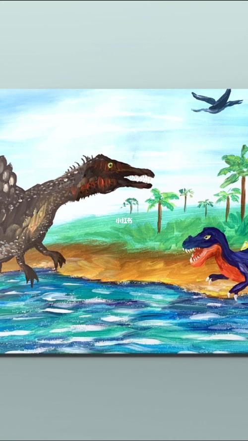 侏罗纪公园_恐龙_水粉色_水粉画_学习_文化_绘画
