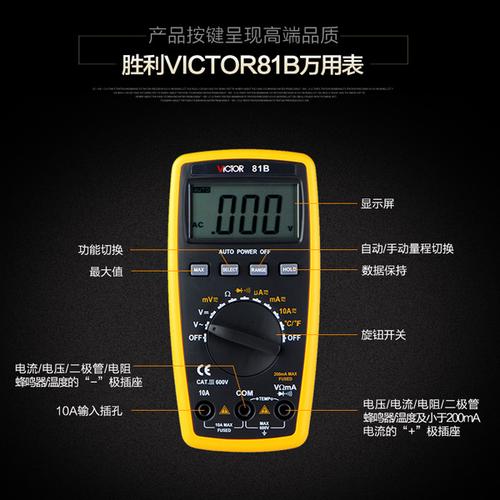 数显式多用表 高精度自动量程万用表 vc81b 胜利仪器数字万用表