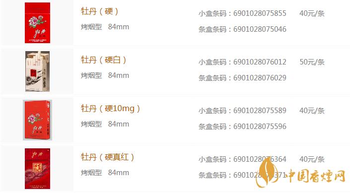 2020牡丹烟图片大全价格表