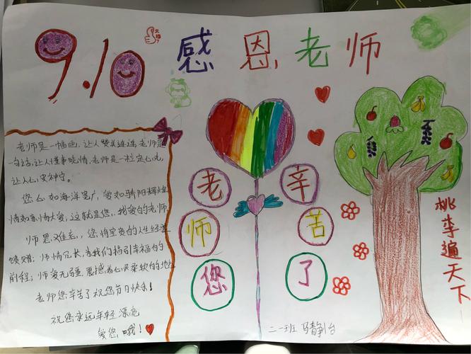 北辰小学二年级一班"感恩老师"手抄报作品集～祝老师们,节日快乐