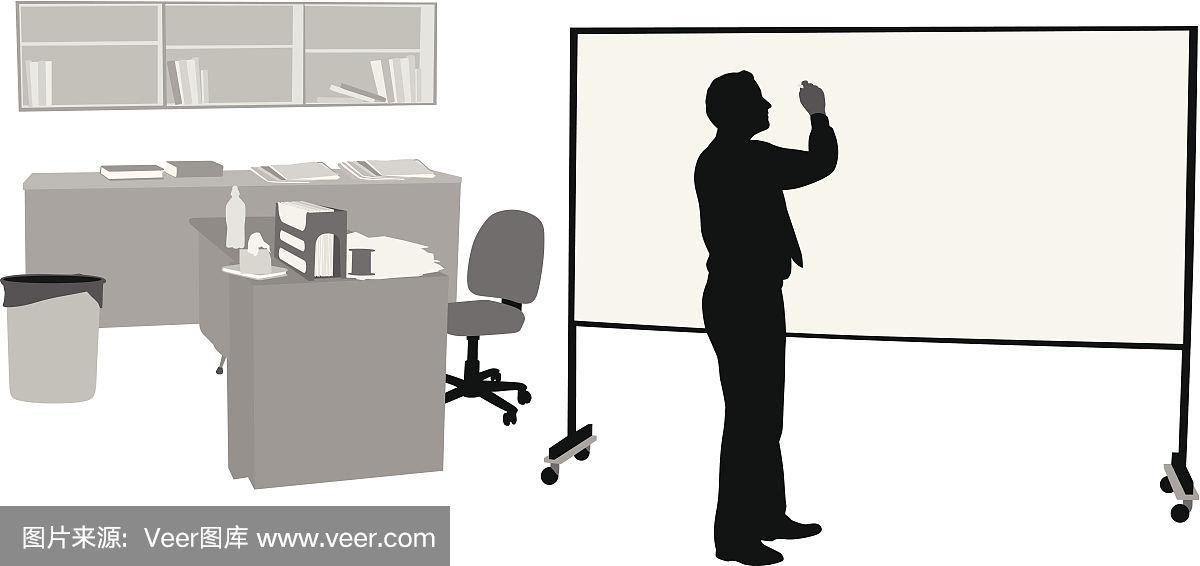 剪影,讲师,矢量,人,教师