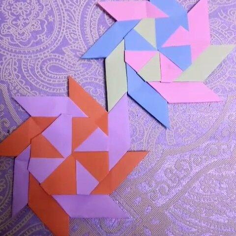 亲子手工八角飞镖折纸